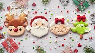 Decorated Christmas Cookies ~ Santa, Mrs Clause, Rudolph & Christmas Tree