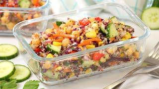 Protein Packed Rainbow Salad | Healthy Lunch Meal Prep Idea