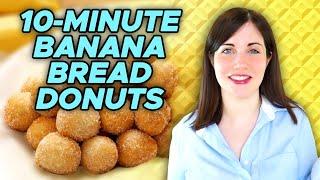 10-Minute Banana Bread Donuts Challenge feat. @Emma's Goodies | Pop Kitchen